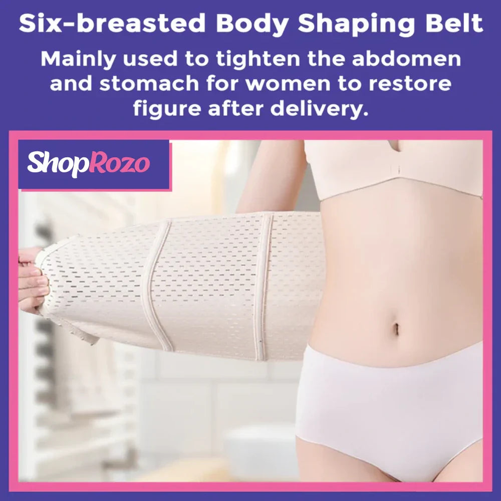 Shaping Belt for Ladies M+ Letter Pattern Six-breasted Body